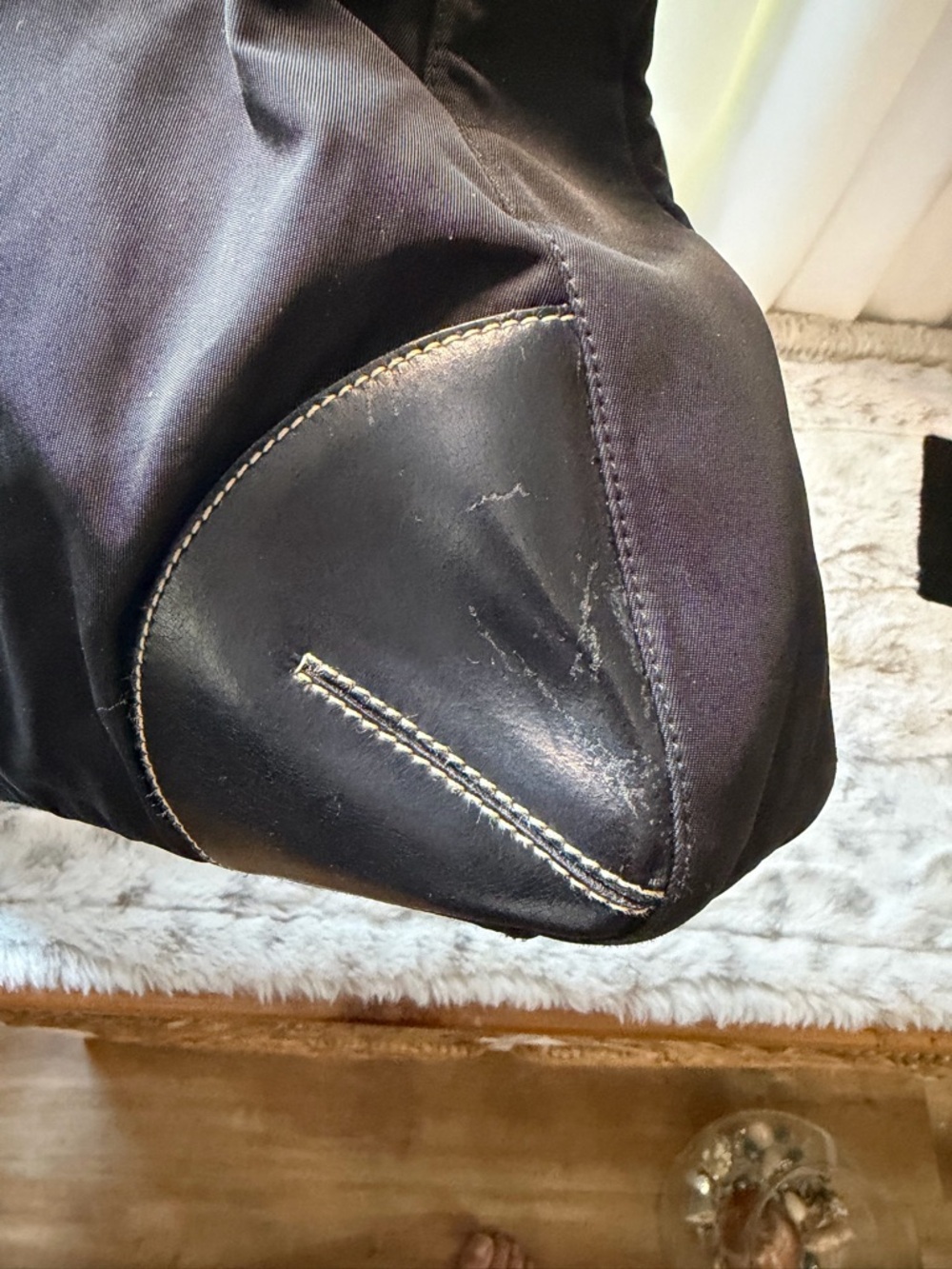 Prada Black Nylon Tote with Leather Trim - Picture 6 of 15